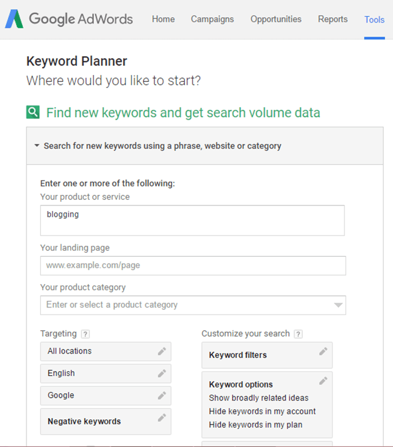 Keyword Planner